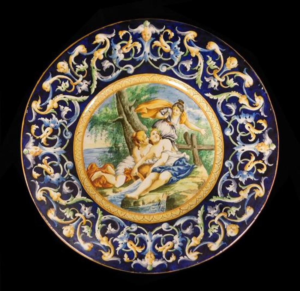 Appraisal: Large Italian Faience ceramic charger late th early th C