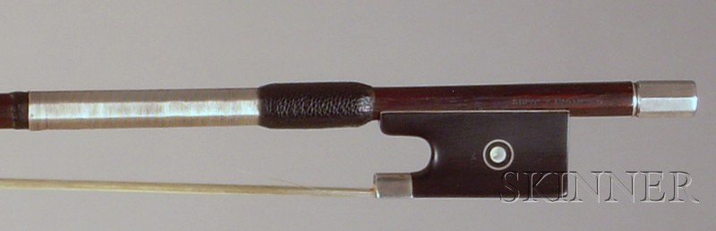 Appraisal: Silver Mounted Violin Bow Eugene Sartory the round stick stamped