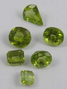 Appraisal: Six loose polished peridots total weight carats