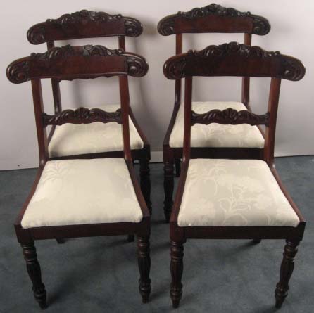 Appraisal: Four th C Rococo Revival Side Chairs mahogany each with