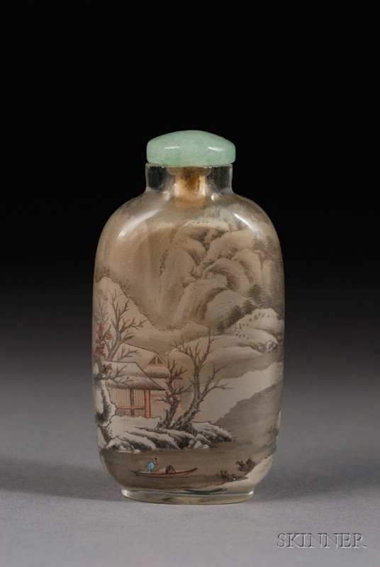 Appraisal: Interior Painted Snuff Bottle China early th century scene of