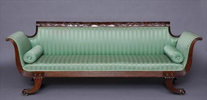 Appraisal: FEDERAL-STYLE CARVED MAHOGANY SETTEE IN THE MANNER OF DUNCAN PHYFE