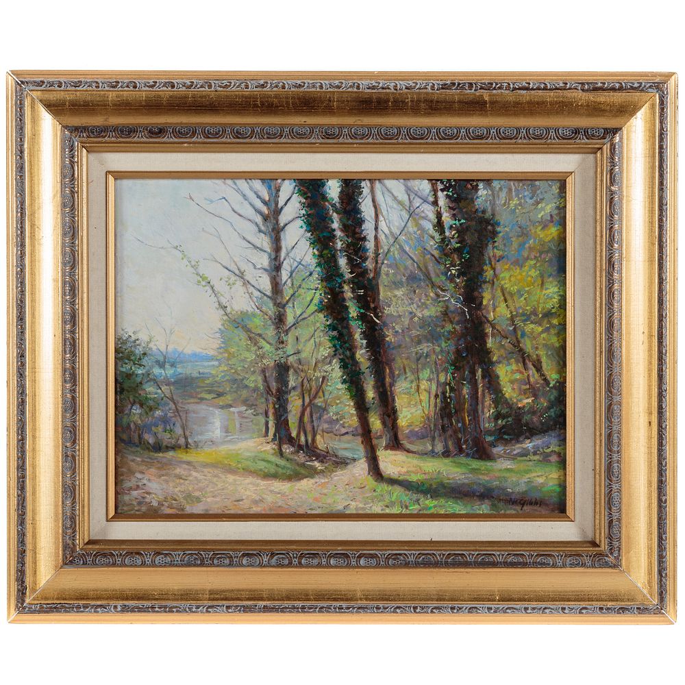 Appraisal: Nathaniel K Gibbs Spring Evening oil American - Oil on