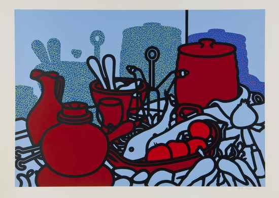 Appraisal: Patrick Caulfield - Glazed Earthenware c silkscreen printed in colours