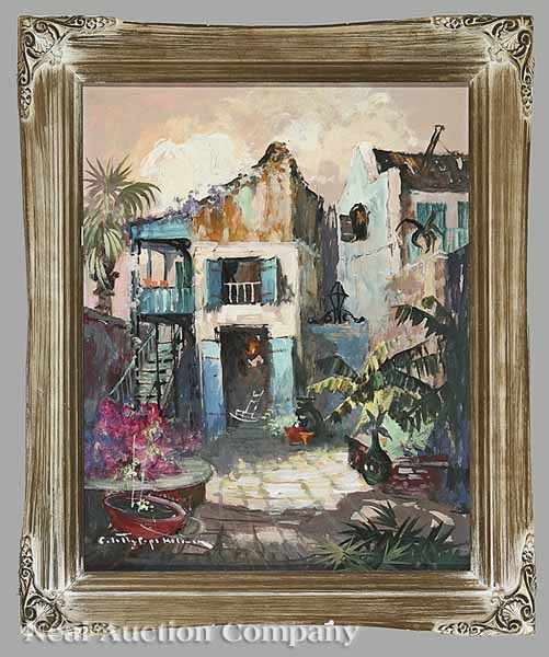 Appraisal: Colette Pope Heldner American New Orleans - Courtyard of the