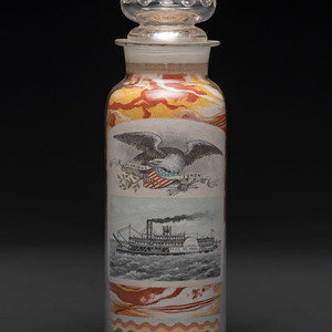 Appraisal: An Impressive Masterwork Andrew Clemens American - Labeled Sand Bottle