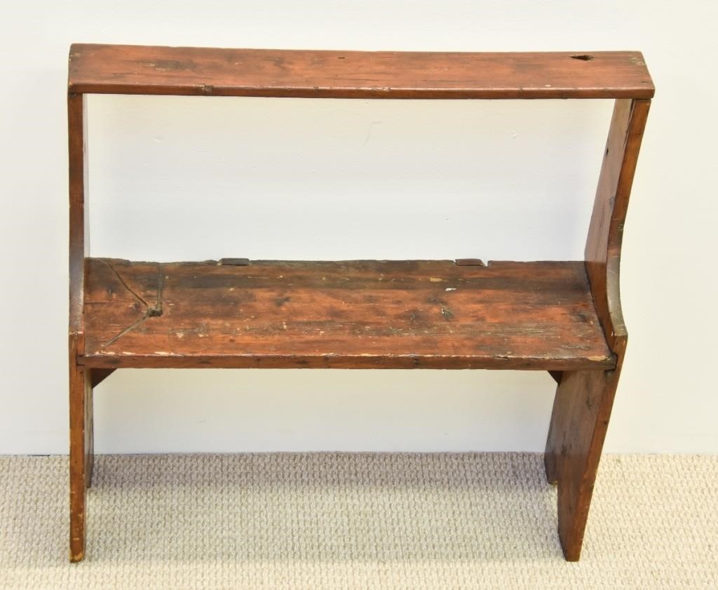 Appraisal: Pine country bucket bench early th c w x d