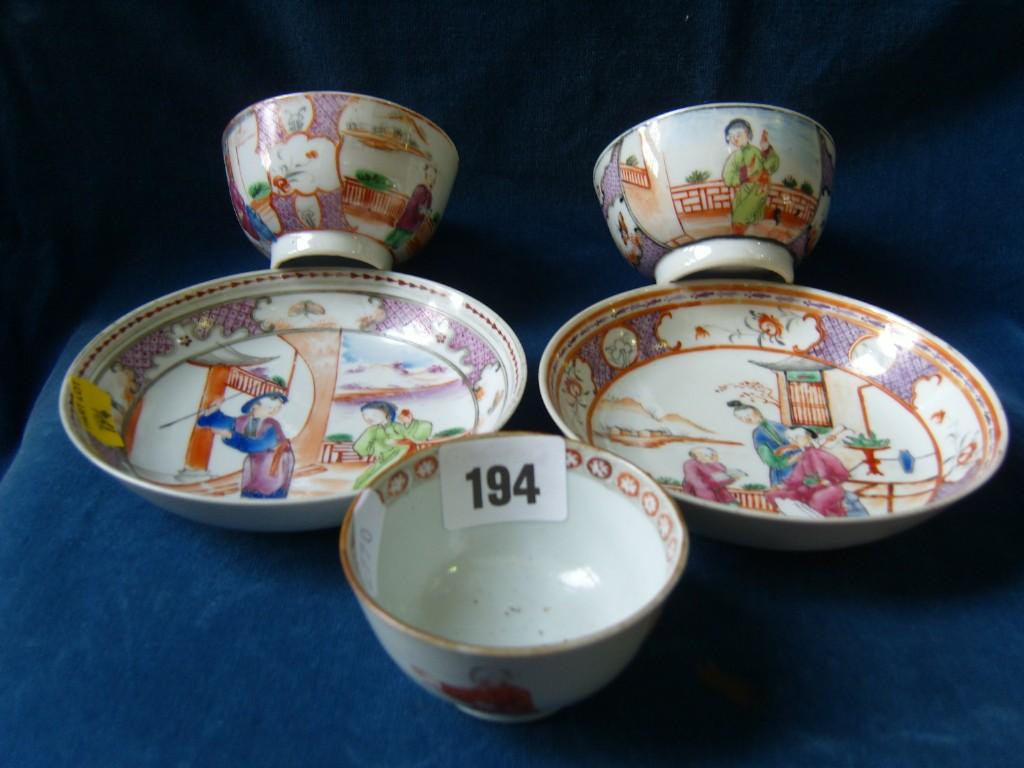 Appraisal: A collection of th century tea bowls and saucers with