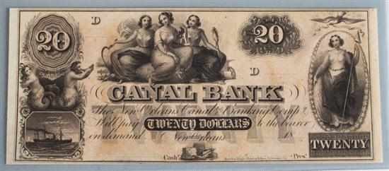 Appraisal: Canal Bank New Orleans Unissued note circa 's Gem Uncirculated