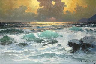 Appraisal: Painting Alexander Dzigurski Alexander Dzigurski American - Sunset on the