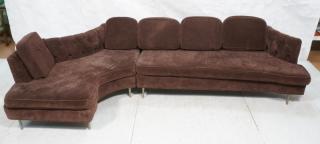 Appraisal: Modernsit pc Sofa Couch with Metal legs Brown Terry Pc