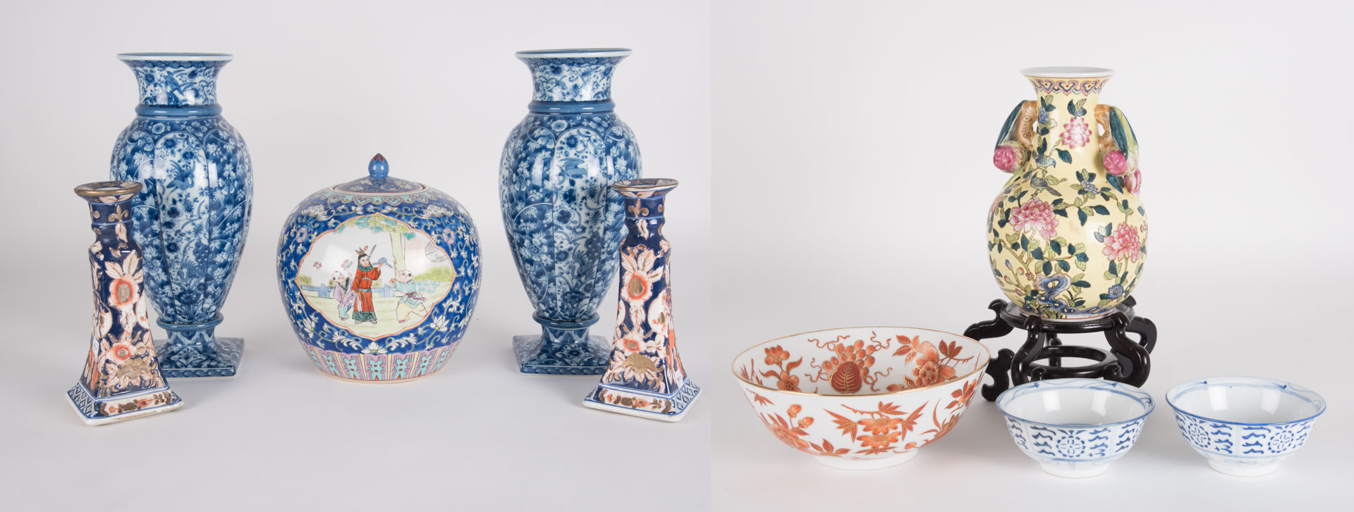 Appraisal: Nine pieces of contemporary oriental ware