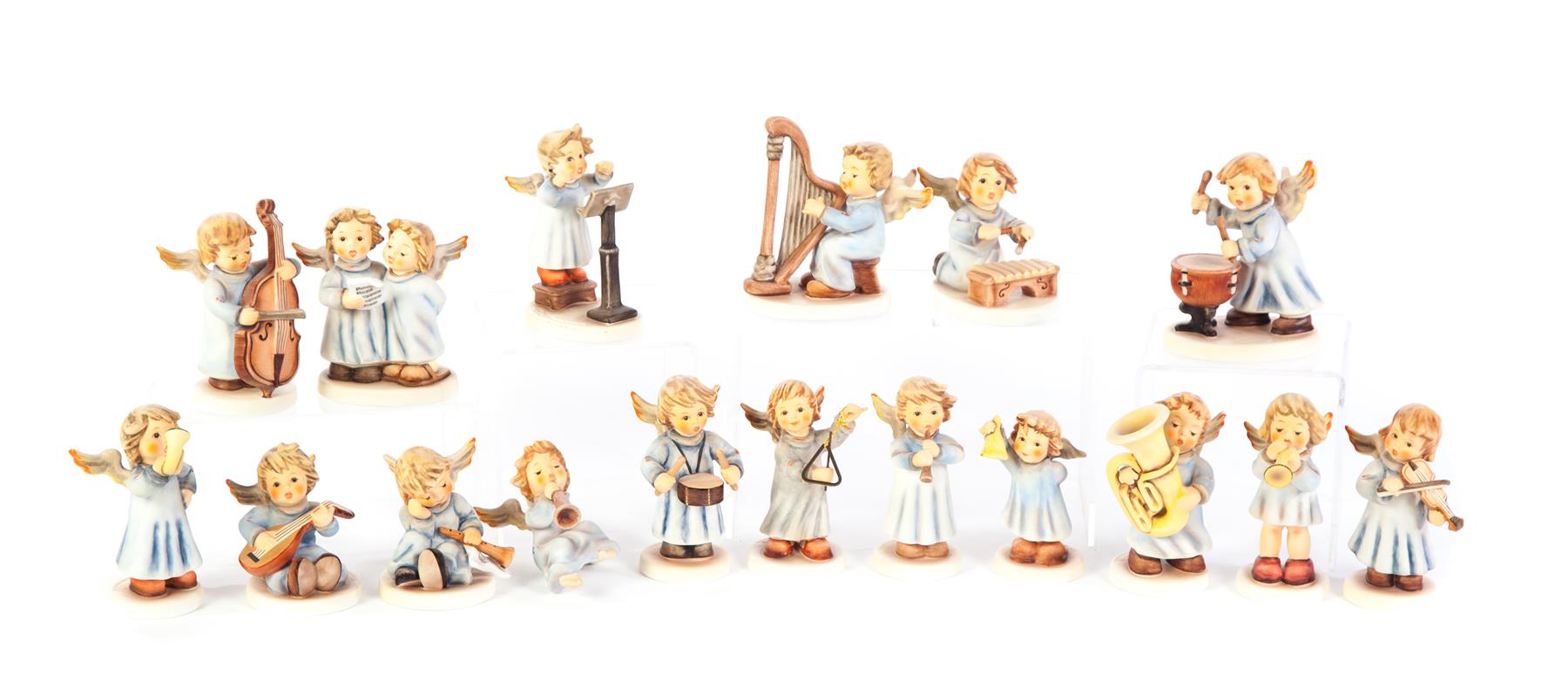 Appraisal: ASSEMBLED SEVENTEEN-PIECE HEAVENLY ANGELIC ORCHESTRA HUMMEL FIGURINES Germany late th