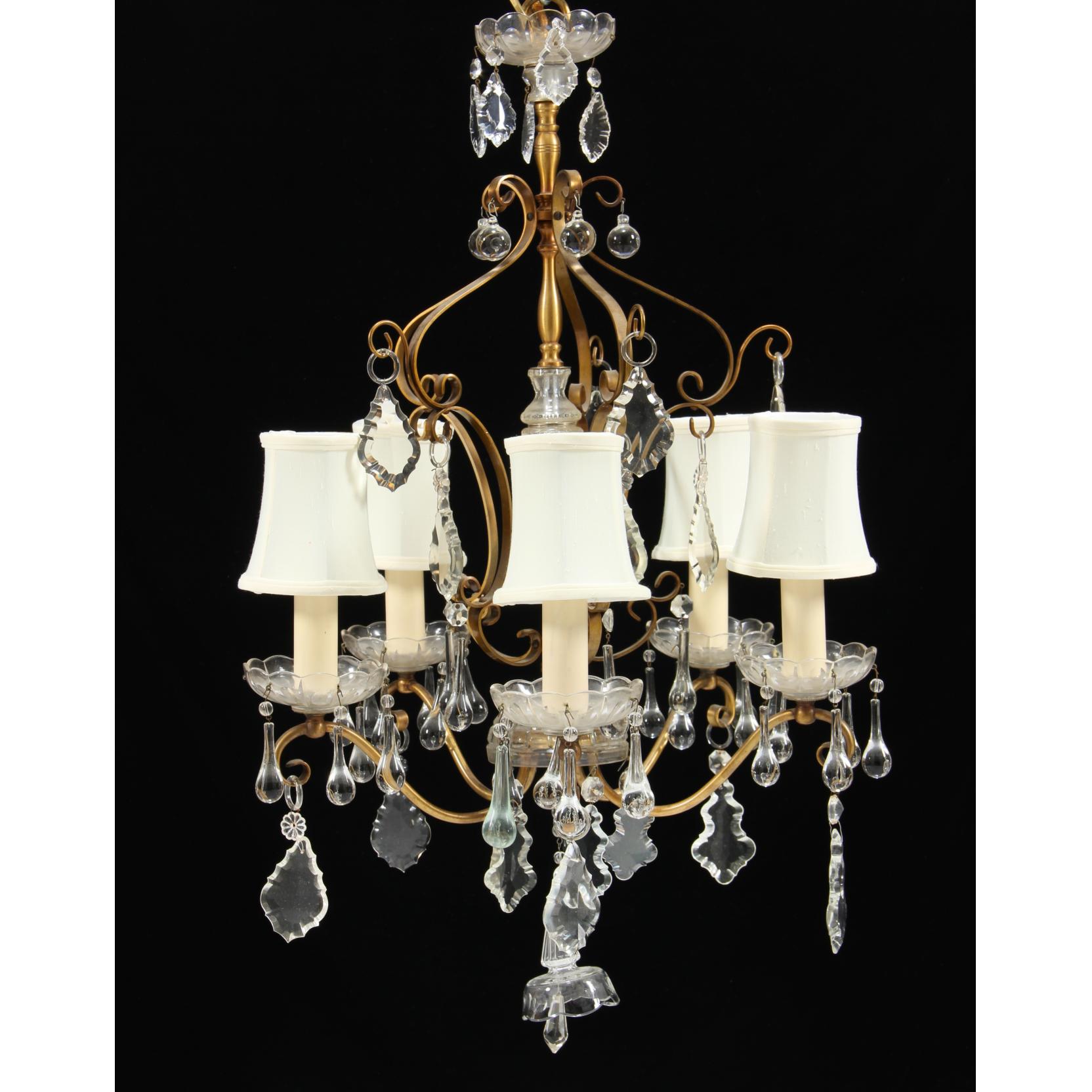 Appraisal: Italian Renaissance Style Drop Prism Chandelier early to mid th