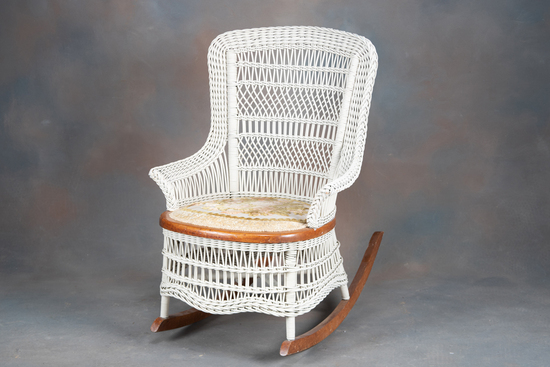 Appraisal: Scarce very unusual to see Victorian wicker Youth Rocker possibly