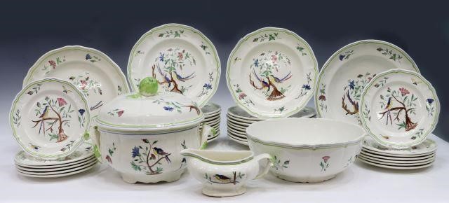 Appraisal: lot of French faience dinner service Longchamp in the Darois