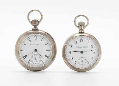 Appraisal: Two Open Face Pocket Watches Washington Watch Co and Shmedtie