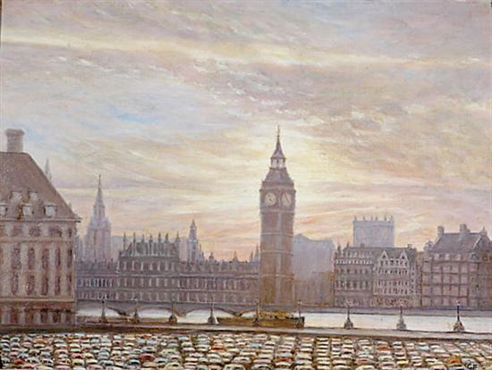 Appraisal: C F Knight British th century BIG BEN AND PALACE