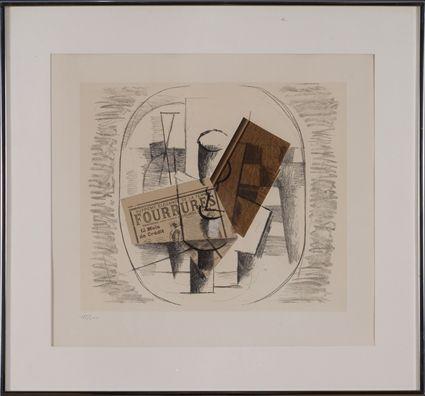 Appraisal: AFTER GEORGES BRAQUE UNTITLED CUBIST STILL LIFE Lithograph in colors