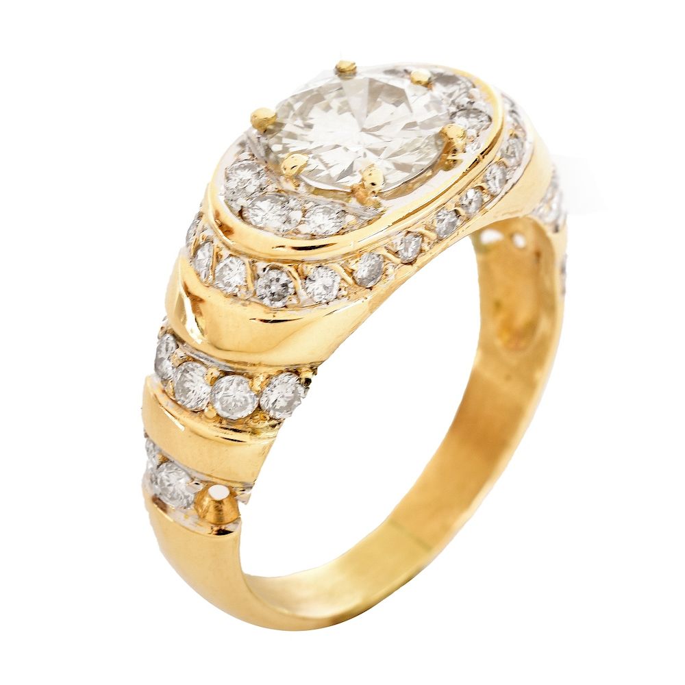 Appraisal: Man's ct TW Diamond and K Gold Ring Man's Vintage