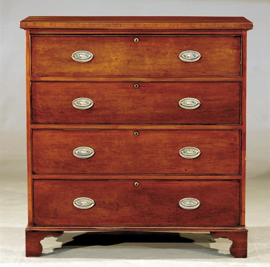 Appraisal: English mahogany chest of drawers last quarter th centuryrectangular top