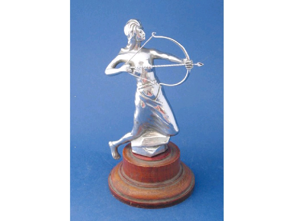 Appraisal: AN ART DECO CHROME PLATED CAR MASCOT Diana the Huntress