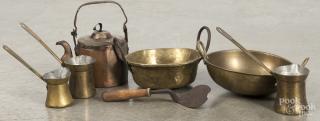 Appraisal: Miscellaneous metalware to include a grinder a chopper a copper