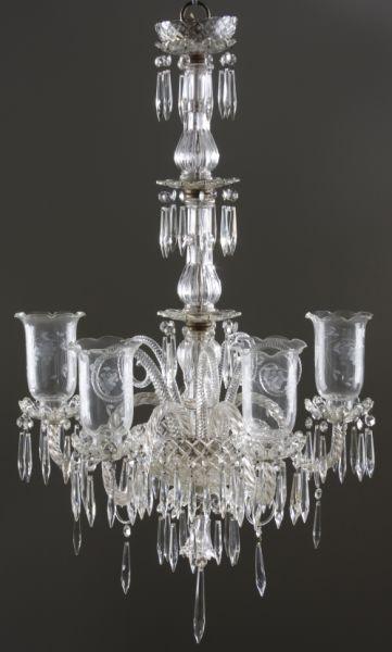 Appraisal: Venetian Glass Five Arm Chandelier early th c central bulbous