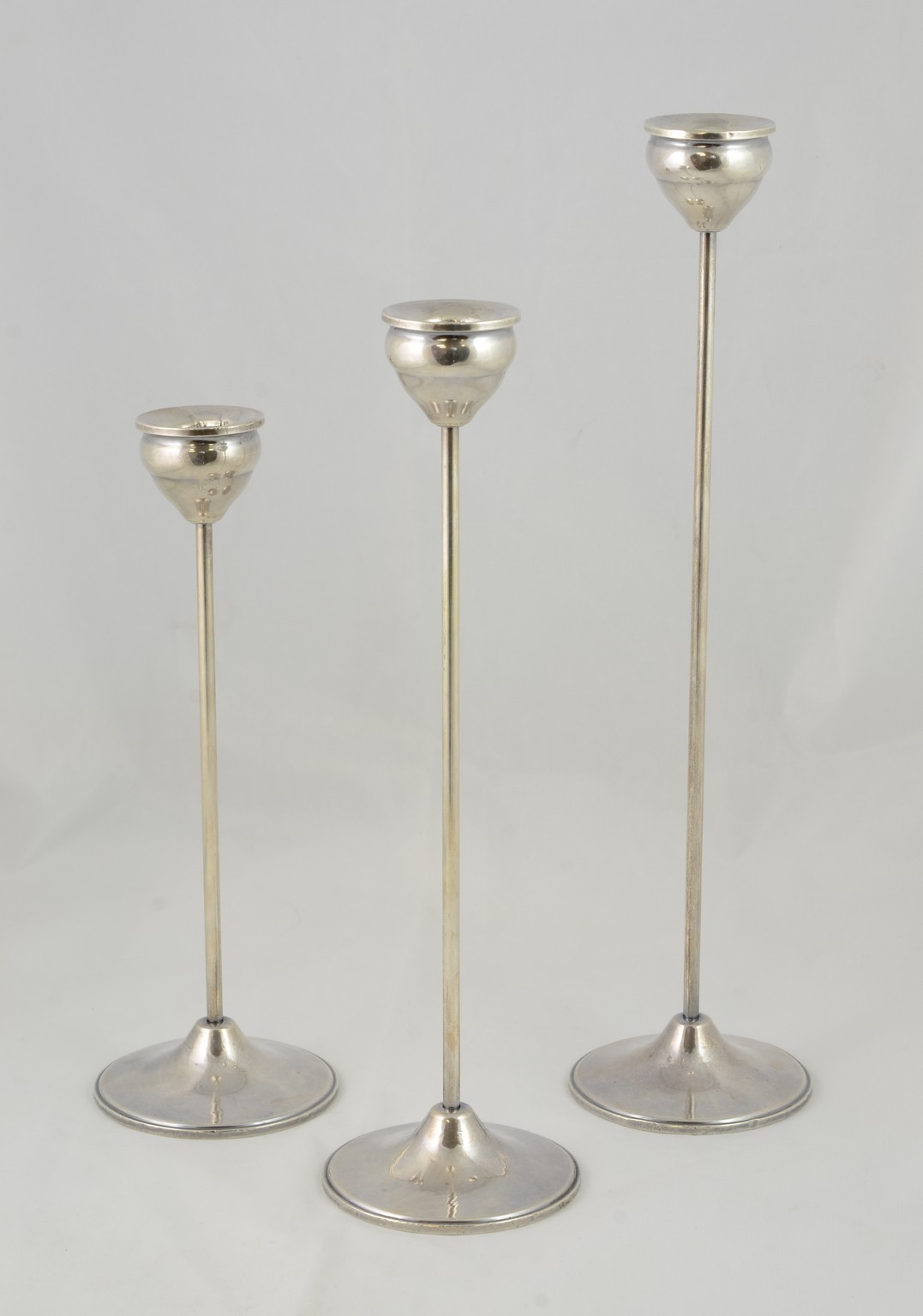 Appraisal: Set of Duchin Graduated Candlesticks marked Sterling tallest high TO