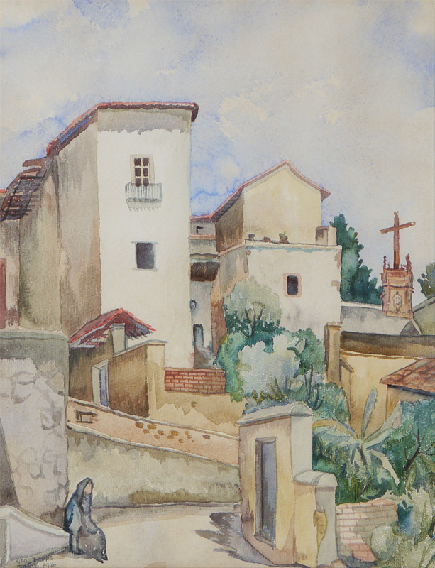 Appraisal: PAPPE Carl Lewis Mexican-American - Taxco Village Painting Watercolor Sight