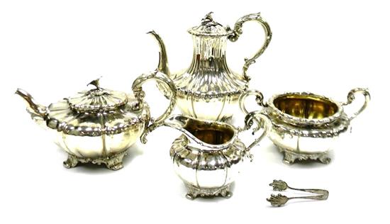 Appraisal: SILVER English sterling tea service five pieces Joseph Taylor tea