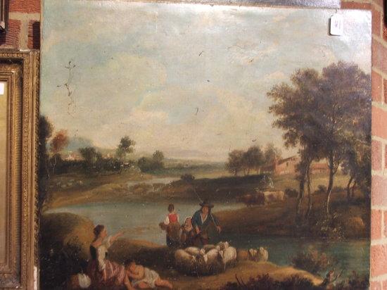 Appraisal: ENGLISH SCHOOL EARLY TH CENTURY - Shepherd with sheep and