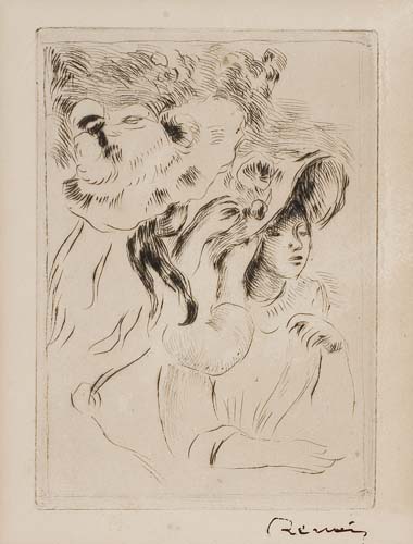 Appraisal: PIERRE-AUGUSTE RENOIR Le Chapeau pingl e planche Drypoint x mm