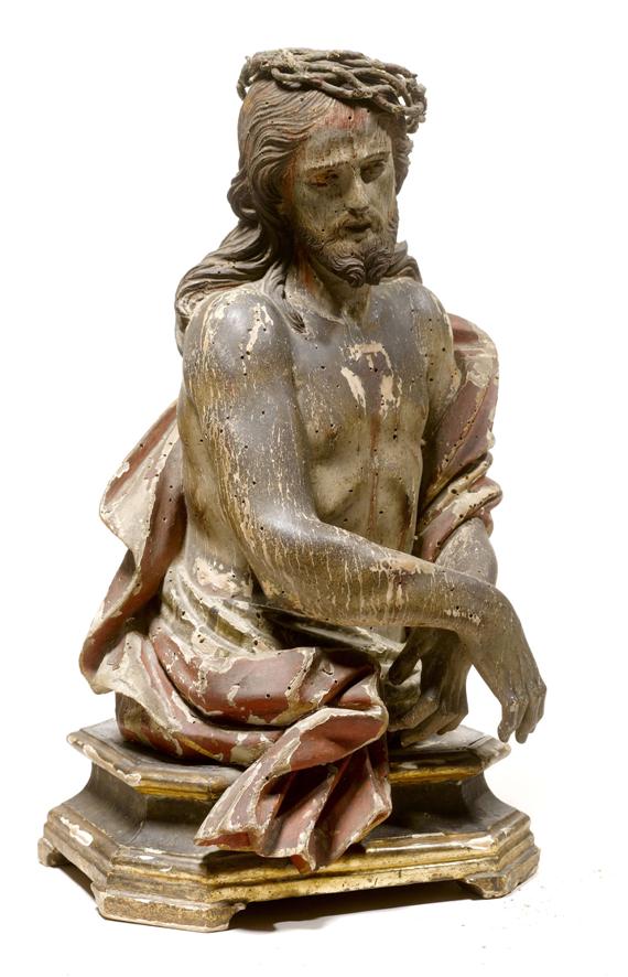 Appraisal: BUST OF CHRIST Baroque Italy early th century Wood carved