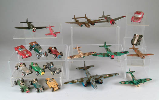 Appraisal: -PIECE COLLECTION OF PAINTED WOOD MODELS OF VINTAGE SPORTS CARS