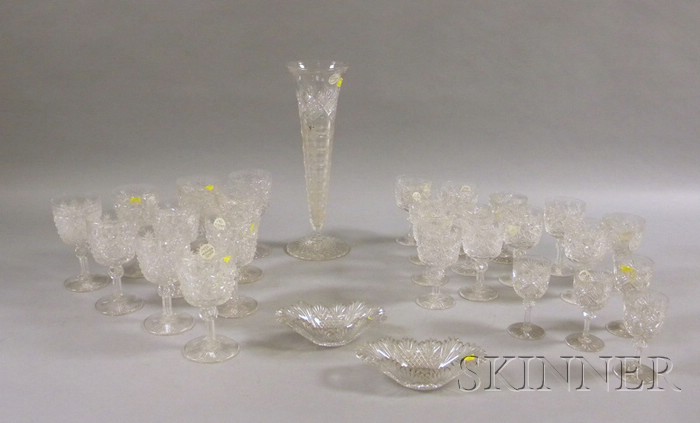 Appraisal: Large Group of Colorless Cut Glass including twenty-six pieces of