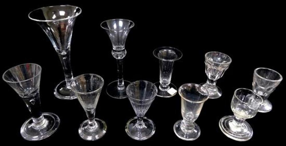 Appraisal: GLASS Ten free and mold blown drinking jelly and wine