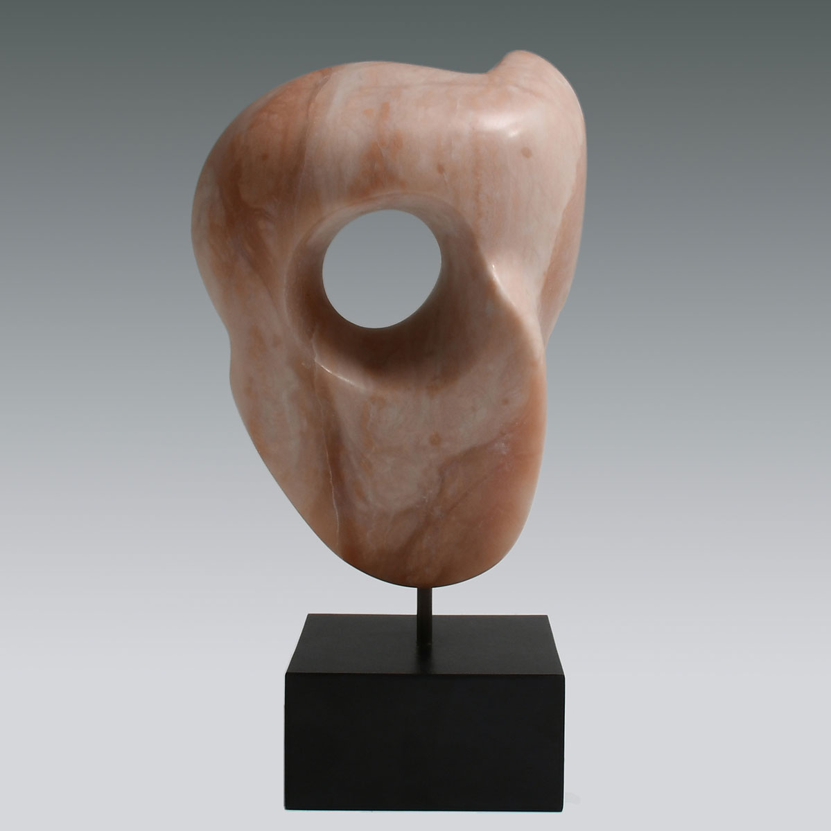 Appraisal: ABSTRACT PINK MARBLE SCULPTURE SIGNED BEARD '' in height affixed