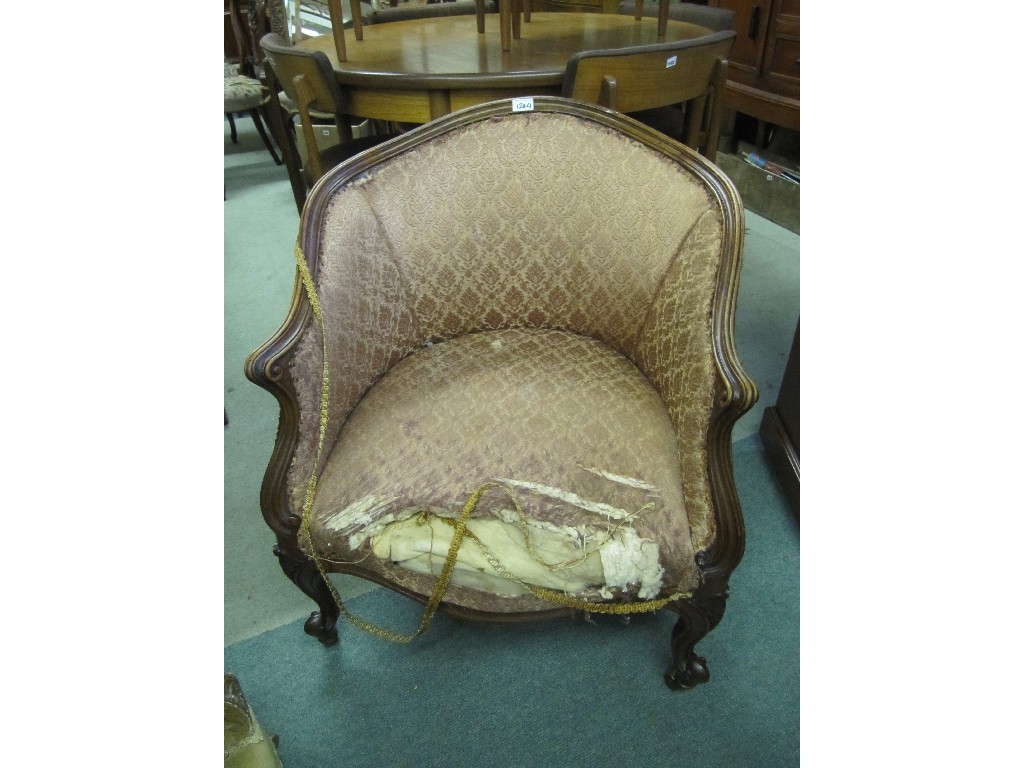 Appraisal: Late Victorian mahogany drawing room armchair