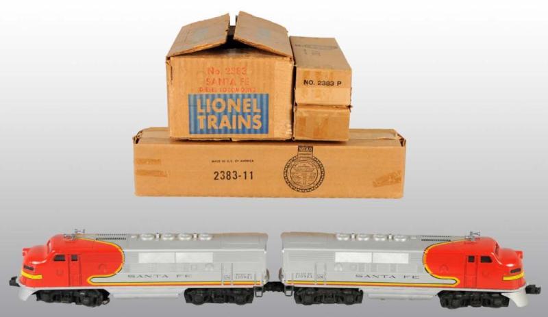 Appraisal: Lionel No O-Gauge Santa Fe AA Units Description Post-war Includes