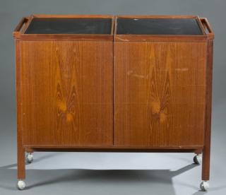 Appraisal: Niels Erik Glasdam Jensen bar cart A Mid-century modern bar