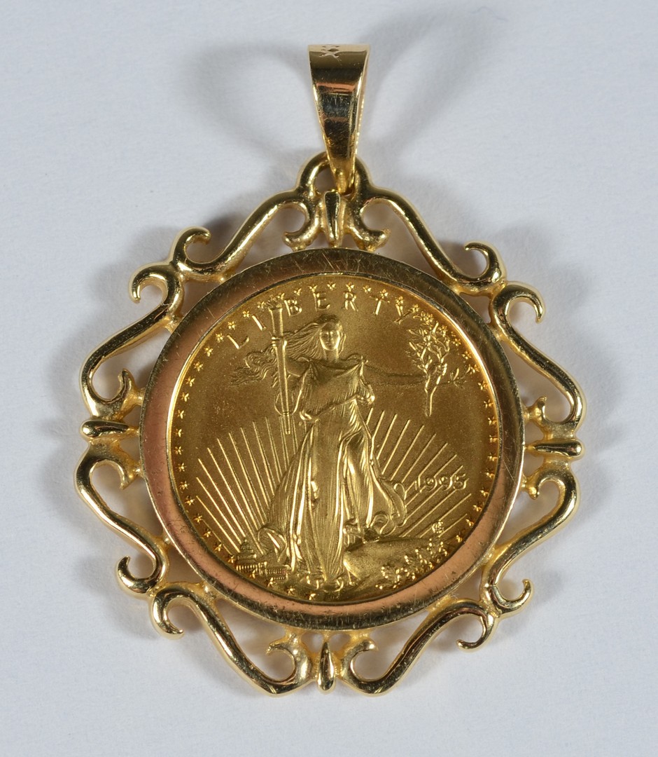 Appraisal: US gold eagle coin TO of fine gold in a