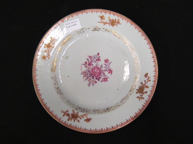 Appraisal: Chinese Export Porcelain Plate floral gold highlights excellent