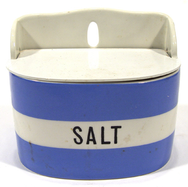 Appraisal: T G Green Cornishware blue banded salt wall pocket green