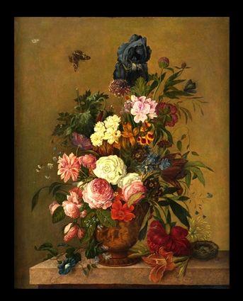 Appraisal: EUROPEAN SCHOOL STILL LIFE WITH SPRING FLOWERS Oil on canvas