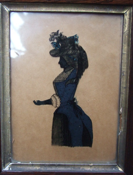 Appraisal: An early th century black silhouette portrait on glass depicting