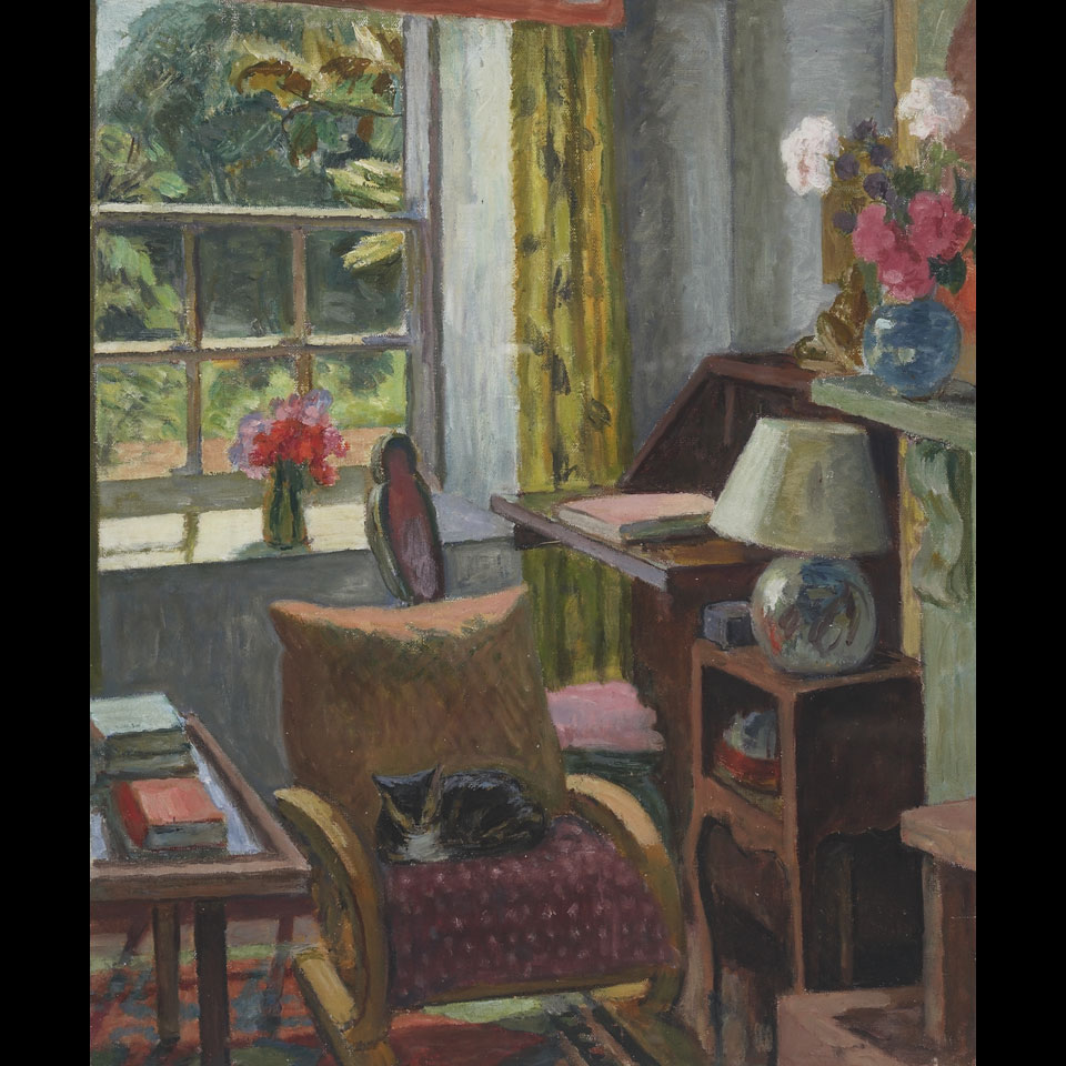 Appraisal: Vanessa Bell - British CHARLESTON DRAWING ROOM Oil on canvas