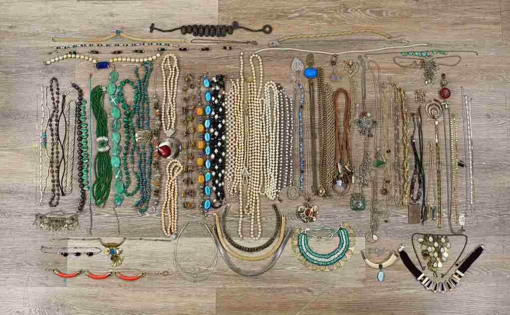 Appraisal: Grouping of costume jewelry necklaces Featuring designers such as Monet