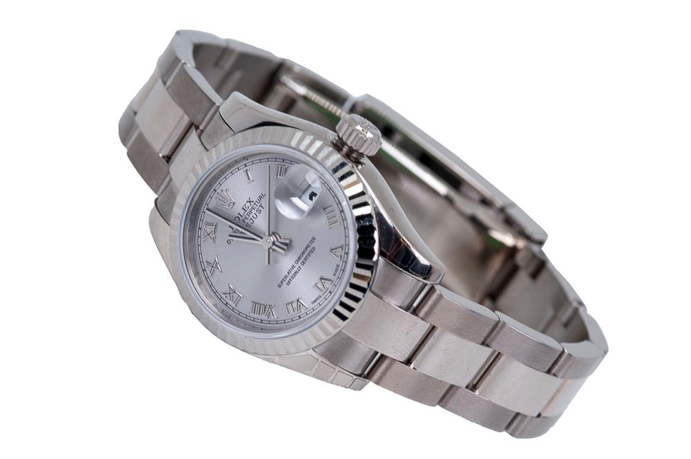 Appraisal: ROLEX OYSTER PERPETUAL DATEJUST KARAT WHITE GOLD WRISTWATCHlady s silver