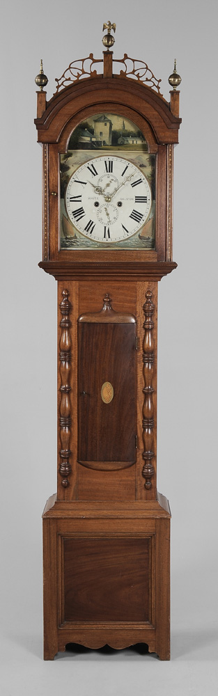 Appraisal: Georgian Mahogany Inlaid Tall Case Clock Scottish th century dial